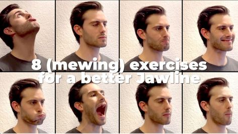 Face Exercises For Jawline, How To Get Jawline, Better Jawline, Face Exercises For Men, Mewing Jawline, Cheekbones Exercise, Jawline Men, Midweek Motivation, Perfect Jawline