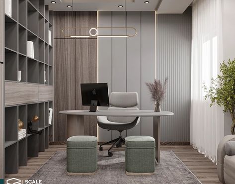 Girl Bedroom on Behance Private Office Design, Office Ceiling Design, Executive Office Design, Office Room Design, Office Interior Design Modern, Modern Office Interiors, Minimalist Office, Modern Masters, Cafe Interior Design