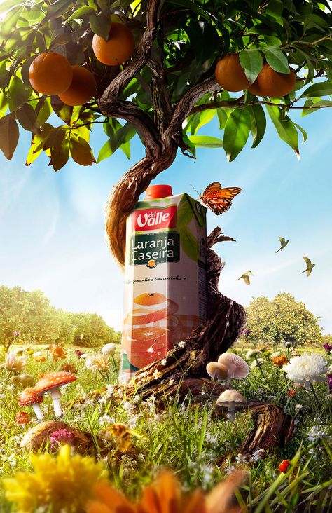 Organic Orange Juice on Behance Organic Orange Juice, Juice Ad, 귀여운 음식 그림, Creative Advertising Design, 광고 디자인, Organic Juice, Image Nature, Graphic Design Ads, Montage Photo