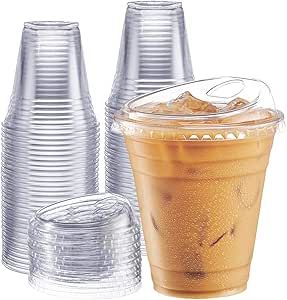 Comfy Package [12 oz. - 100 Sets Crystal Clear Plastic Cups With Strawless Sip-Lids Disposable Lids, Coffee Cups With Lids, Iced Coffee Cups, Clear Plastic Cups, Clear Cups, Coffee Business, Iced Coffee Cup, Disposable Cups, Plastic Cups