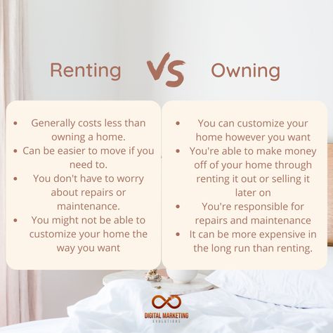 Renting vs owning. What is better? Which one should you choose? The decision to rent or buy a house can be an important one, and it's not always easy to decide which option is best for your situation. Renting may seem like the cheaper option, but in some circumstances, it can be more expensive in the long run than buying. What are your thoughts? Leave a comment 👇 👇 👇 Renting Vs Owning, Rent Quotes, Rent Vs Buy, Rent Dresses, Buy A House, Mortgage Tips, Buying Your First Home, Dinner Side Dishes, Save Money Fast