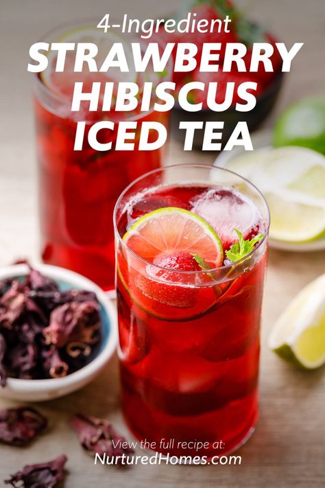 Rose Of Sharon Recipes, Hibiscus Sun Tea, Cold Hibiscus Tea Recipe, Hibiscus Food, Hibiscus Recipes, Sun Tea Recipes, Hibiscus Recipe, Hibiscus Iced Tea, Strawberry Hibiscus