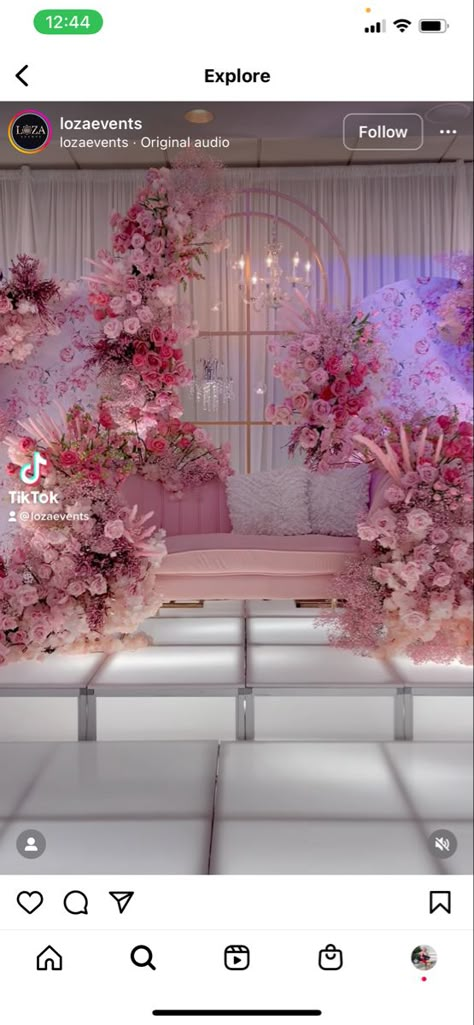 Pink Engagement Theme, Pink Engagement Party Decorations, Pink Debut Theme Backdrop, Pink Nikkah Decor, Pink Engagement Decor, Loza Events, Pink Backdrop Ideas, Turkish Garden, Photography Arch