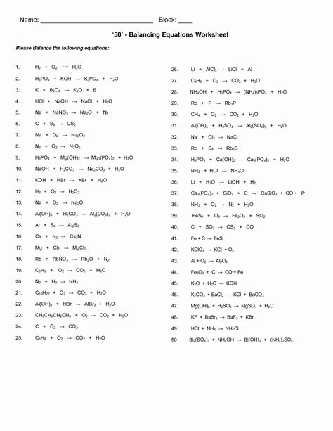 Balancing Chemical Equations, Worksheet Design, Equations Worksheets, Chemical Equations, Literal Equations, Balancing Equations, Dimensional Analysis, Writing Equations, Chemistry Worksheets