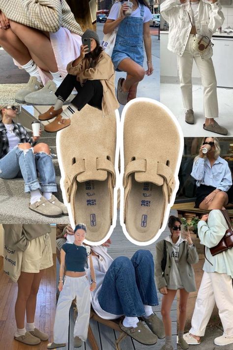 Top quality luxury replicas!🤙 Follow the link  ✈️ global distribution! Boston Clogs Outfit, Clog Outfits, Birkenstock Clogs Outfit, Birkenstock Boston Outfit, Mode Old School, Clog Outfit, Birkenstock Boston Clogs, Boston Outfits, Clogs Outfit