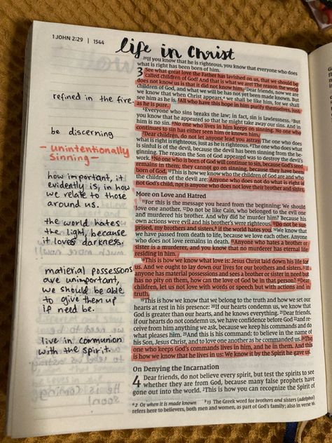 1 John Bible Journaling, John Bible Journaling, Bible Plans, Christian Notes, John Bible, Bible Summary, Bible Journal Notebooks, Esv Bible, Bible Drawing