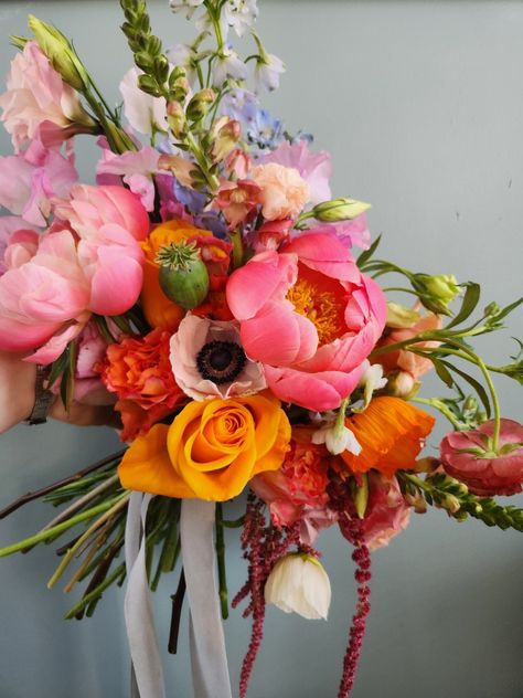 Colorful wedding bouquet - Peony, anemone, lisianthus, poppies, rose, butterfly ranunculus Astilbe Bouquet, Chrysanthemum Bouquet, Ranunculus Wedding, Butterfly Ranunculus, Blush Bouquet Wedding, Colorful Wedding Bouquet, Autumn Bouquet, Burgundy Bouquet, Peony Bouquet Wedding