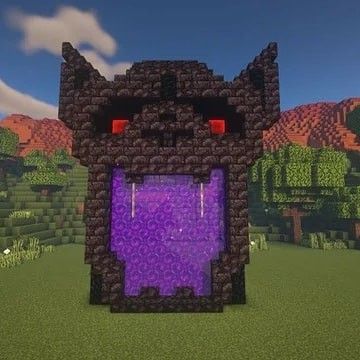 Minecraft Halloween Ideas, Minecraft Portal, Minecraft Kingdom, Case Minecraft, Minecraft Statues, Minecraft Village, Capas Minecraft, Portal Design, Minecraft Banner Designs