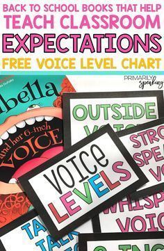 This free voice level chart pairs perfectly with the book Decibella. This post also contains lots of great book recommendations for back to school. Best of all, they're organized by category! Procedures To Teach, Back To School Read Alouds, Voice Level Chart, Voice Level Charts, Voice Levels, Classroom Routines, Library Activities, First Year Teachers, Read Alouds