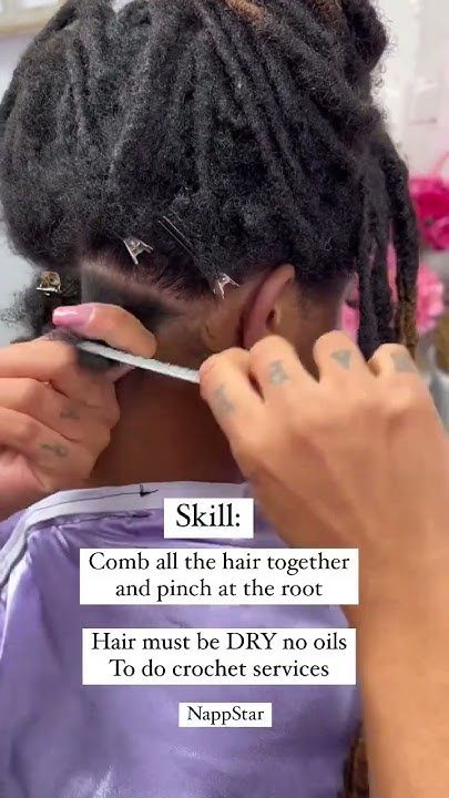 Crochet Retwist tutorial  by NappStar Crochet Dreadlocks Hairstyles, How To Do A Retwist, Crochet Retwist Locs, Invisible Locs Barrel Twist, Crochet Locs Tutorial, Crochet Over Locs, How To Retwist Locs, Comb Retwist, Retwist Tutorial