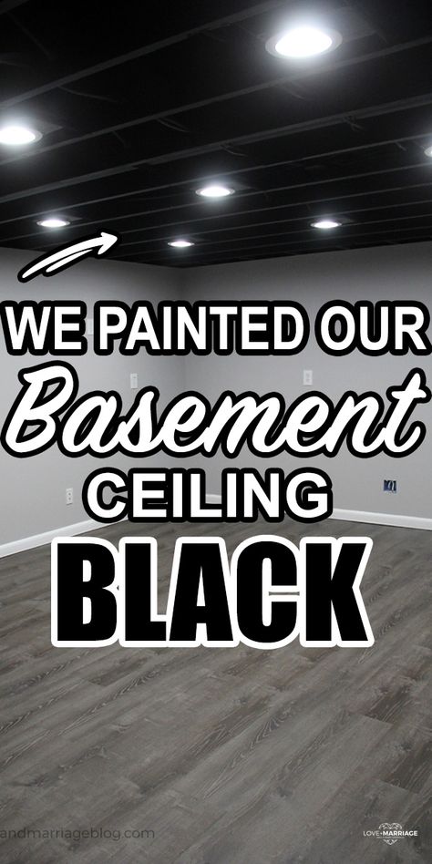 Basement Ceiling Black, Painted Basement Ceiling, Black Basement Ceiling, Easy Basement Ceiling, Finish Basement Ceiling, Unfinished Basement Ceiling, Basement Ceiling Painted, Exposed Basement Ceiling, Cheap Basement Remodel