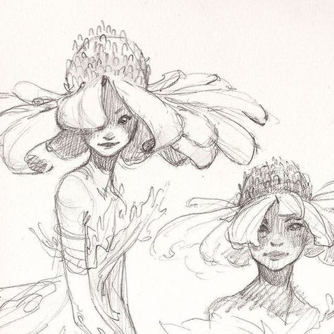 Flower Faries Drawings, Fairy People Drawings, Fae Aesthetic Art, Fae Drawings Faeries, Flower Fairy Dress Drawing, Fairy’s Drawing, Sketches Of Fairies, Faerie Art Drawings, Fairies Drawing Aesthetic