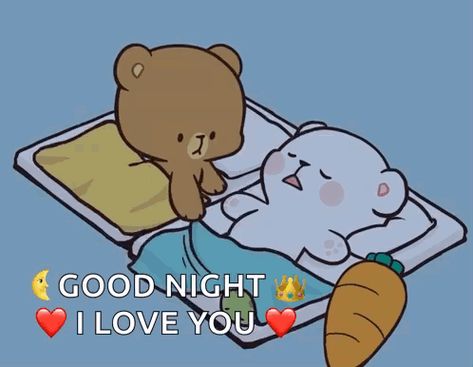 Sweet Couple Cartoon, Good Night Babe, Calin Gif, Good Night For Him, Good Night I Love You, Bear Gif, Love Is Cartoon, Love Texts For Him, Good Night Love Quotes