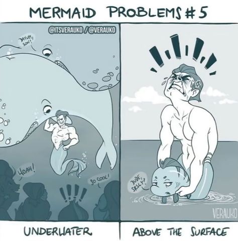 Polish Artist, Online Comics, Mermaids And Mermen, Funny Drawings, Mermaid Art, Sirens, Vol 2, Funny Comics, Funny Images