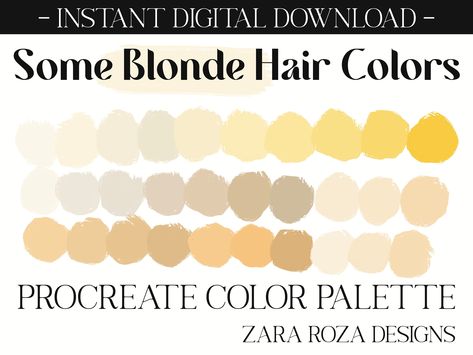 Color Palette Character, Hair Color Palette, Procreate Color Palette, Red To Blonde, Dirty Blonde Hair, Face Portrait, Nature Color Palette, Color Palette Design, Happy Drawing