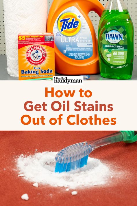 Oil Stains Out Of Clothes, Stains Out Of Clothes, Cleaning Room, Remove Oil Stains, Cleaning Painted Walls, Stain On Clothes, Deep Cleaning Tips, Food Stains, Grease Stains