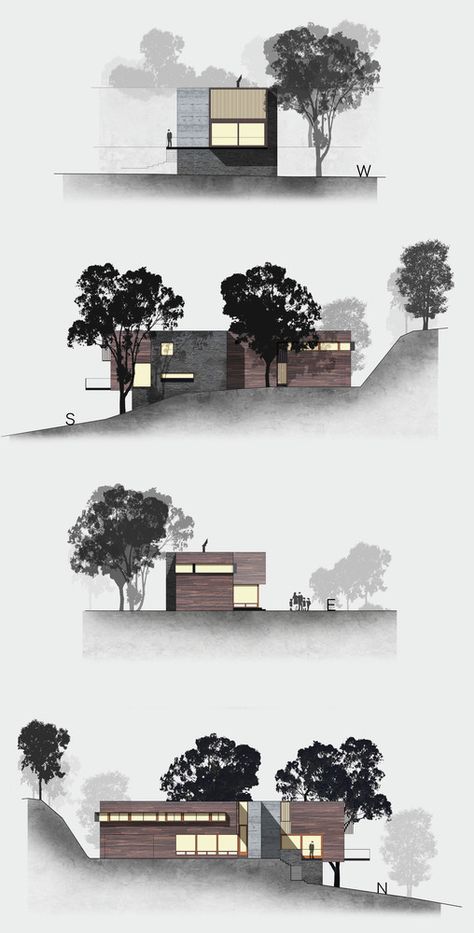 Gallery - Invermay House / Moloney Architects - 37 Portfolio D'architecture, Elevation Drawing, Architecture Elevation, Architecture Presentation Board, Plans Architecture, Architecture Board, Architecture Graphics, Architectural Section, Layout Architecture