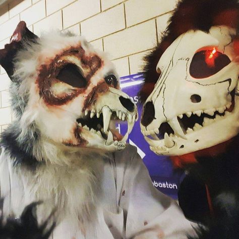 Skull Fursuit, Group Cosplay, Skull Dog, Animal Skeletons, Horror Masks, Larp Costume, Cosplay Diy, Hyena, Halloween Horror