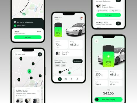 EV Charging Station Finder and Booking App by Usarion | UI/UX Design Agency Ev Charging App, Ev Charging Station Design, Car App, Mobile App Design Inspiration, Ev Charging Stations, Booking App, Ev Charging, App Design Inspiration, Mobile App Design