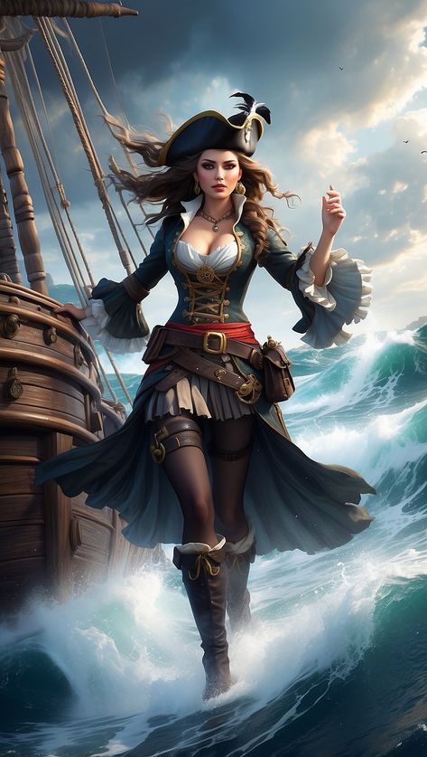 Aesthetic Pictures - Aesthetic Wallpapers #AestheticPictures #AestheticWallpapers Pirate Woman Aesthetic, Pirate Women, Steampunk Fashion Women, Girl Pirate, Pirates Illustration, Pirate Princess, Girl Pirates, Pirate Girl, Female Pirate Costume