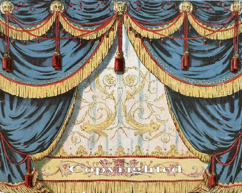 Vaudeville Aesthetic, Theatre Audition, Victorian Theatre, Theatre Backdrops, Victorian Curtains, Puppet Theaters, Theatre Curtains, Scrapbook Inspo, Paper Theatre