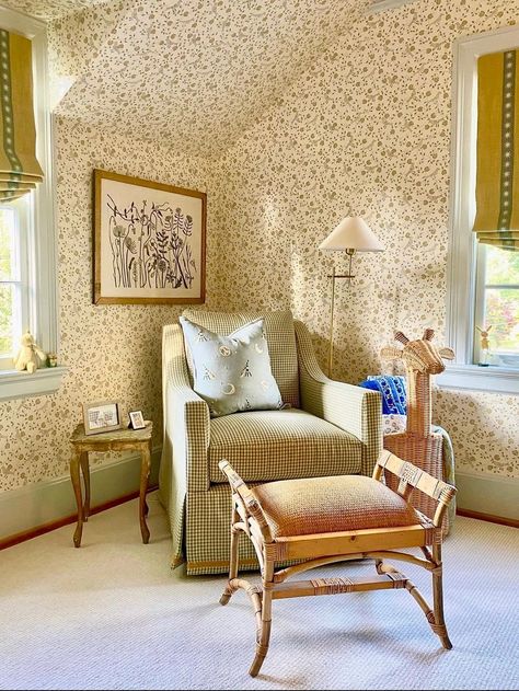 In Our Favorite Yellow Nurseries, It's Eternal Golden Hour | domino Yellow Nursery Ideas, Yellow Nursery Girl, Vintage Nursery Decor, Classic Nursery, Yellow Cottage, Yellow Nursery, Yellow Room, Nursery Room Inspiration, Nursery Inspo