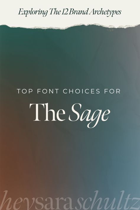 Because fonts are used in so many different aspects of branding and brand identity, the font that you choose has the potential to become directly associated with who you are and what you stand for. Wise and timeless doesn’t mean that you are limited to boring choices! Below are a range of font sug Sage Brand Archetype, Sage Archetype, Timeless Font, Top Fonts, Business Fonts, Instagram Font, Brand Archetypes, Professional Fonts, Font Inspiration