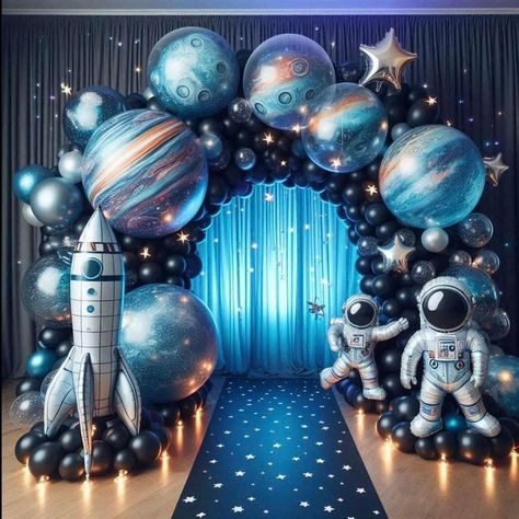 Nasa Birthday Party Ideas, Astronaut Theme Birthday Party, Galaxy Birthday Party Ideas, Astronaut Birthday Theme, 2nd Birthday Party For Boys, Astronaut Birthday, Space Theme Party, Space Birthday Party, Prom Theme