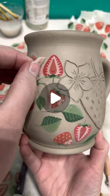 Sanbao Jackson on Instagram: "@littlealpsgallery Combining beautiful carving with our strawberry underglaze transfer" Sanbao Underglaze Transfers, Diy Underglaze Transfer, Underglaze Transfer Ideas, Underglaze Transfer, Pottery Videos, Ivory Pearl, Sgraffito, Pottery Bowls, Diy Ideas