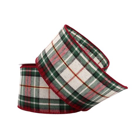 2.5" x 20ft. Wired Plaid Ribbon by Celebrate It™ Christmas | Michaels Tartan Decor, Tartan Plaid Christmas, Christmas Wired Ribbon, Red Christmas Decor, Silver Christmas Decorations, Plaid Christmas Decor, Plaid Decor, Ribbon On Christmas Tree, Plaid Ribbon