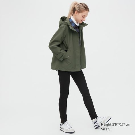 Uniqlo Rain Jacket, Uniqlo Parka, Parka Women, Waterproof Coat, Styling Ideas, Coat Fashion, Jacket Outfits, Uniqlo, Edinburgh