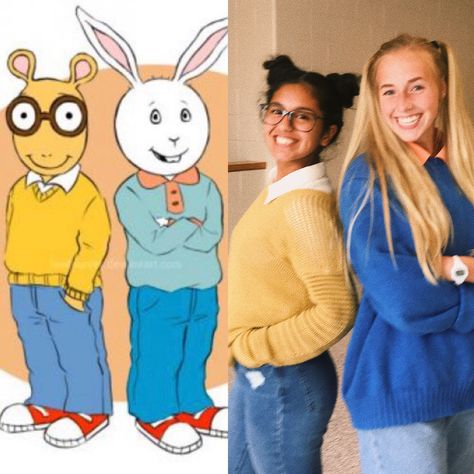 Hoco Week: Dynamic Duo day!! (Arthur and Buster) Arthur And Buster, 2 Person Costumes, Dynamic Duo Costumes, Duo Day, Disney Duos, Spirit Week Outfits, Twin Day, Duo Costumes, Bff Halloween Costumes