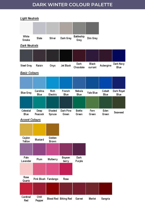 Winter Season Colour Palette, Winter Colour Palette Clothes, Deep Winter Color Outfits Style, Deep Winter Colour Palette Outfits, Deep Winter Palette Aesthetic, Deep Winter Season Color Palette, Deep Winter Pallet, Winter Color Season Palette, Dark Colour Outfits