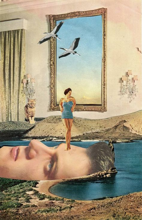 Original surrealism collage by Maya Land (United Kingdom). This one-of-a-kind photo on paper collage measures 6.5W x 10 H inches, and is framed. The seascape collage ships in a box directly from the artist's studio and is covered by the 14-day satisfaction guarantee from Saatchi Art, so you can buy with confidence. Collage Art With Photos, Contemporary Art Collage, 3d Collage Art Mixed Media, Collage Art Inspiration, Diy Collage Art, Collage Oil Painting, Collage Art Christmas, Modge Podge Collage, Collage Layout Ideas