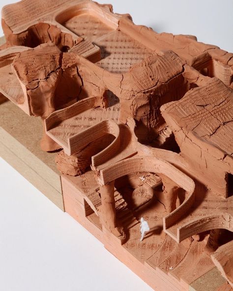 Clay Concept Model, Architecture Clay Model, Clay Model Architecture, Architecture Model Water, Clay Architecture Model, Model Making Architecture, Topography Architecture, Tectonic Architecture, Clay Architecture