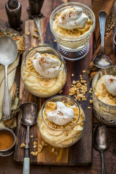 Banana Pudding Parfaits | Dennis The Prescott Banana Parfait, Dennis Prescott, Pudding Parfait, Pudding Flavors, Gourmet Chef, Food Matters, Banana Pudding, Bread Pudding, Frozen Desserts