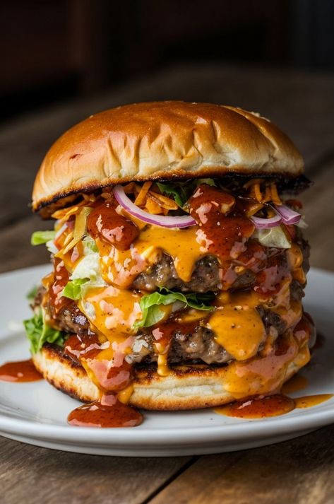 Master the art of burger perfection with our ultimate homemade sauce recipes. Elevate your burger game effortlessly! 🌟 #BurgerSauce #HomemadeSauce #GrillMaster Hamburger Sauce Recipes, Queso Burger Recipe, Best Juicy Burger Recipe, Burgers Aesthetic, Pjo Fanfic, Specialty Burgers, Pub Burger, Sandwich Photography, Burger Sauces