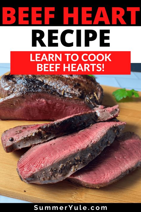 Cooking Beef Heart, Beef Heart Recipe Instapot, Crockpot Beef Heart, Heart Recipes Beef, Beef Heart Recipes Simple, How To Cook Cow Heart, Beef Heart Instant Pot, Beef Heart Tacos, How To Cook Beef Heart