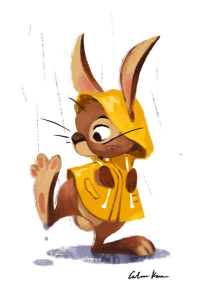 celine-kim: Raincoat animals 1,2,3 My favorite animals in my favorite weather Cute Drawings Rabbit, Animal Character Design Illustration, Rabbit Character Illustration, Hare Character Design, Bunny Character Design, Rabbit Character Design, Illustrated Bunny, Animation Cartoon Character, Cartoon Bunnies