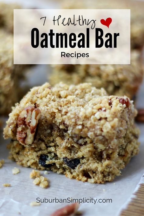 Oatmeal Bar Recipes, Oatmeal Breakfast Bars Healthy, Heart Healthy Desserts, Low Carb Oatmeal, Oatmeal Bars Healthy, Oatmeal Bar, Oatmeal Bars Recipes, Breakfast Bars Recipe, American Cookies