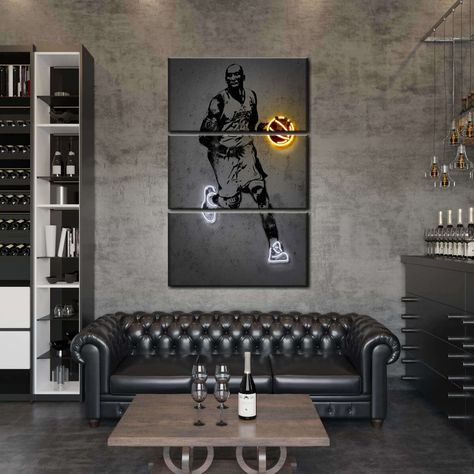 Glowing Kobe Wall Art | Graffiti | by Octavian Mielu Mens Living Room Ideas, Mens Living Room, Male Room Ideas, Sports Basement, Mens Apartment Decor, Bed Boy, Teen Bed, Sneaker Room, Bachelor Pad Decor