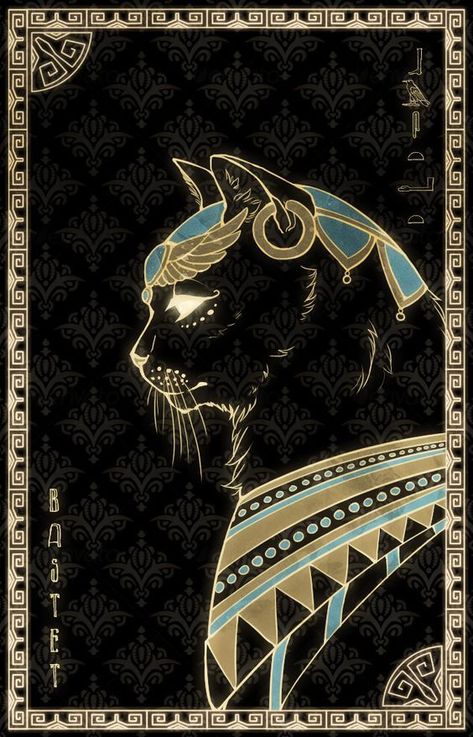 Egyptian Cat Goddess, Starověký Egypt, Egypt Concept Art, Egyptian Cats, Egyptian Cat, Ancient Egyptian Gods, Ancient Egypt Art, Egyptian Tattoo, Egyptian God