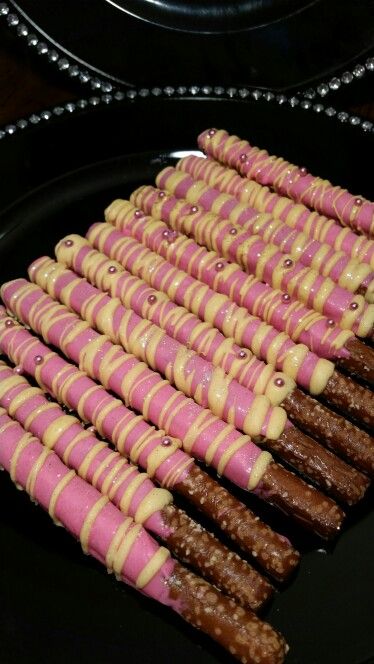 Pink And Yellow Cookies, Pink And Yellow Chocolate Covered Pretzels, Pink Yellow And White Party Decorations, Pink And Yellow Cake Pops, Princess Peach Pretzel Rods, Yellow And Pink Party Decor, Groovy One Treats, Pink And Yellow Graduation Party, Princess Peach Baby Shower Ideas