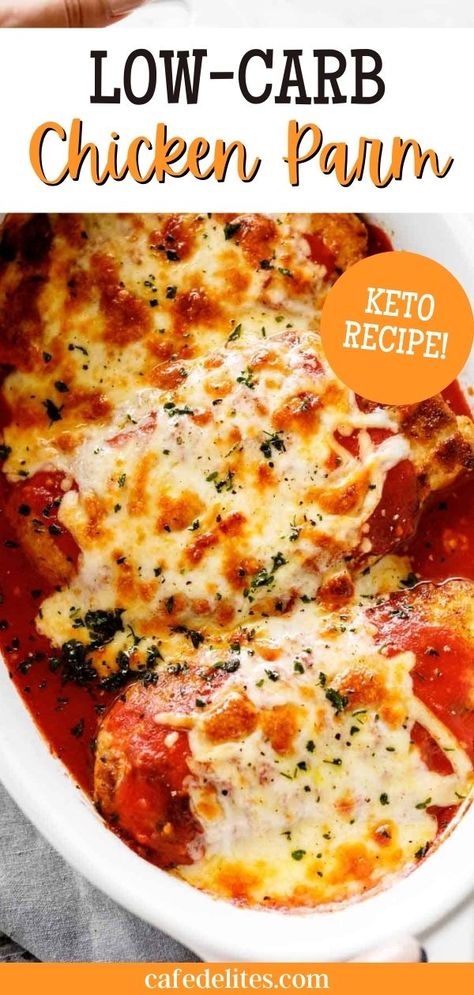 Easy Homemade Marinara Sauce, Keto Skillet, Keto Chicken Parmesan, Skillet Chicken Parmesan, Low Carb Chicken Parmesan, Homemade Marinara Sauce, Parmesan Recipe, Food Keto, Marinara Sauce Homemade