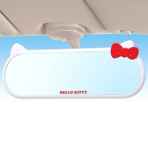 Hello Kitty rearview mirror Hello Kitty Face, Kitty Aesthetic, Hello Kitty Car, Car Things, Room Mirror, Rear View Mirror Decor, Car Decorations, Girly Car, Car Rearview Mirror