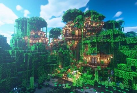 Minecraft Jungle House, Minecraft Treehouses, Real Minecraft, Minecraft Tree, Small Castle, Minecraft Kingdom, Jungle Tree, Small Castles, Minecraft House Plans