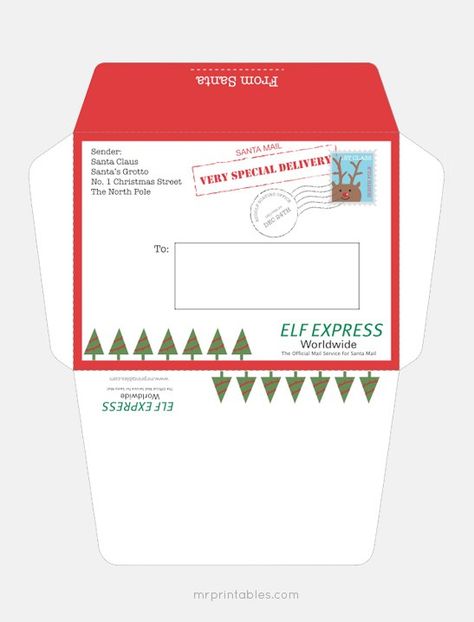 Free Printable Santa Envelopes - FREE DOWNLOAD Elf On Shelf Letter, Christmas Envelope Template, Ideas Decoracion Navidad, Free Printable Envelopes, Elf Printables, Santa Template, Santa Letter Printable, Santa Letter Template, Letter From Santa