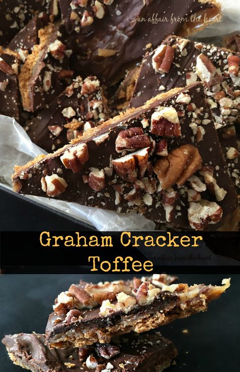 Graham Cracker Toffee Easy Toffee Recipe, Toffee Dessert, Graham Cracker Toffee, Easy Toffee, Hot Fudge Cake, Toffee Bark, Hot Chocolate Fudge, Cracker Toffee, Brittle Recipes