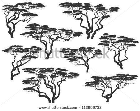 Africa Trees, Africa Drawing, African Tree, Umbrella Tree, Tree Stencil, African Dolls, Acacia Tree, Tree Images, Silhouette Stencil