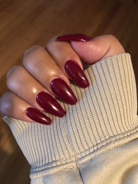 Burgundy Ballerina Nails, Ballerina Nails Dark, Wine Nails With Glitter, Wine Nails With Design, Cherry Wine Nails, Long French Tip, Dark Cherry Color, Nails French Tips, Cherry Nail Art